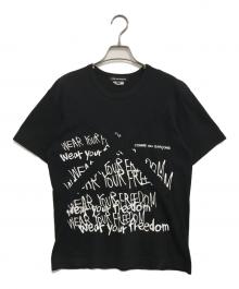 COMME des GARCONS（コムデギャルソン）の古着「メッセージプリントTシャツ」｜ブラック