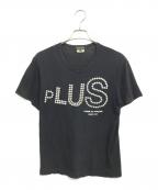 COMME des GARCONS HOMME PLUSコムデギャルソンオムプリュス）の古着「スタッズロゴTシャツ」｜ブラック