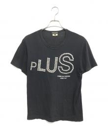 COMME des GARCONS HOMME PLUS（コムデギャルソンオムプリュス）の古着「スタッズロゴTシャツ」｜ブラック