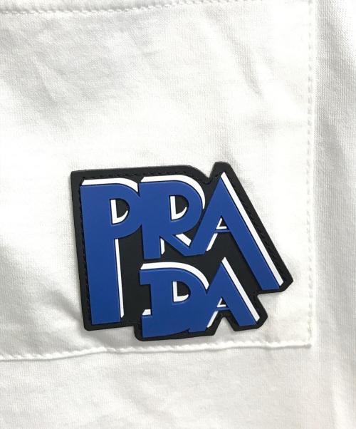 PRADA（プラダ）PRADA (プラダ) ジップポロシャツ ネイビー×ホワイト サイズ:Sの古着・服飾アイテム