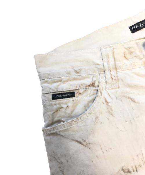 DOLCE & GABBANA（ドルチェ＆ガッバーナ）DOLCE & GABBANA (ドルチェ＆ガッバーナ) ダストダメージデニムパンツ ホワイト サイズ:46の古着・服飾アイテム