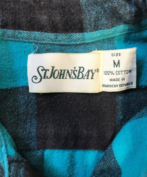 ST JOHN'S BAY（セントジョンズベイ）ST JOHN'S BAY (セントジョンズベイ) チェックネルシャツ グリーン×ブラック サイズ:Mの古着・服飾アイテム