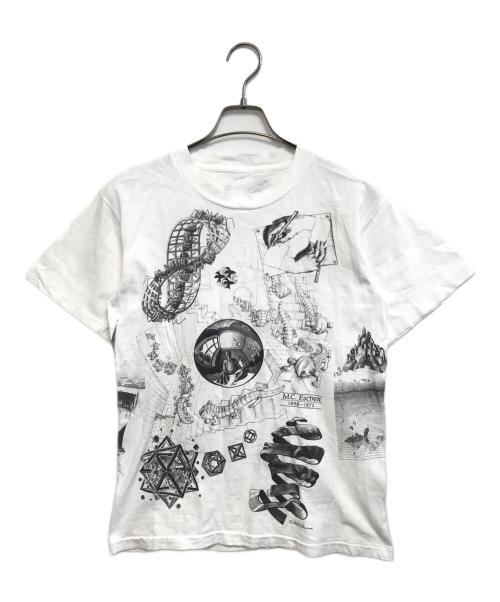 ESCHER（エッシャー）ESCHER (エッシャー) 90's  アートプリントTシャツ ホワイト サイズ:表記なしの古着・服飾アイテム