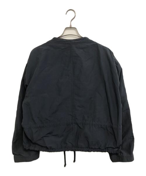 ARMANI JEANS（アルマーニジーンズ）ARMANI JEANS (アルマーニジーンズ) ショート丈ノーカラージャケット ネイビー サイズ:52の古着・服飾アイテム