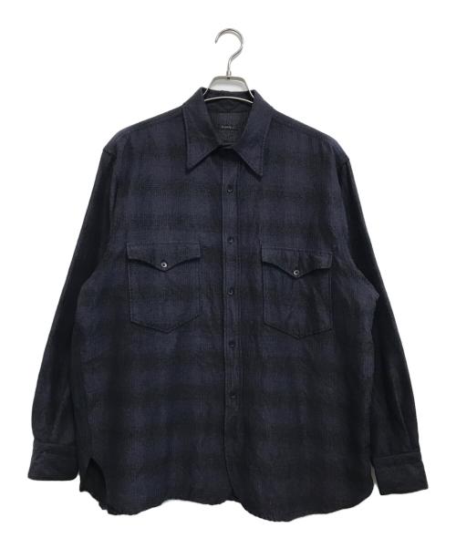 COMOLI（コモリ）COMOLI (コモリ) ウールシルク ワークシャツ ネイビー サイズ:表記なしの古着・服飾アイテム