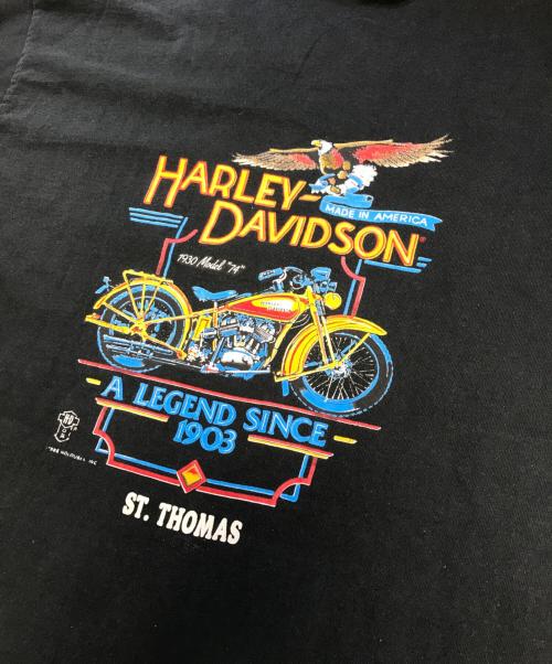 HARLEY-DAVIDSON（ハーレーダビッドソン）HARLEY-DAVIDSON (ハーレーダビッドソン) FRUIT OF THE LOOM (フルーツオブザルーム) 両面プリントTシャツ ブラック サイズ:XLの古着・服飾アイテム