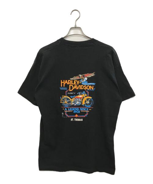HARLEY-DAVIDSON（ハーレーダビッドソン）HARLEY-DAVIDSON (ハーレーダビッドソン) FRUIT OF THE LOOM (フルーツオブザルーム) 両面プリントTシャツ ブラック サイズ:XLの古着・服飾アイテム