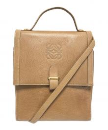 LOEWE（ロエベ）の古着「アナグラムレザーショルダーバッグ」｜ベージュ