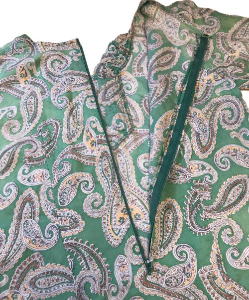 JUNYA WATANABE MAN PINK（ジュンヤワタナベマン ピンク）JUNYA WATANABE MAN PINK (ジュンヤワタナベマン ピンク) ペイズリーワンピース グリーン サイズ:Mの古着・服飾アイテム