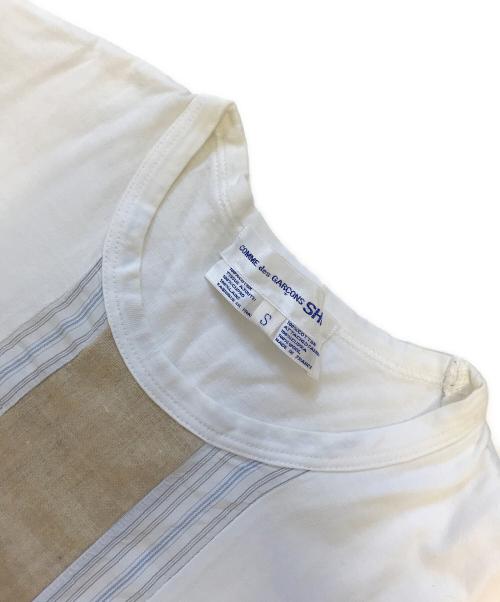 COMME des GARCONS SHIRT（コムデギャルソンシャツ）COMME des GARCONS SHIRT (コムデギャルソンシャツ) フロント切替Tシャツ ホワイト サイズ:Sの古着・服飾アイテム