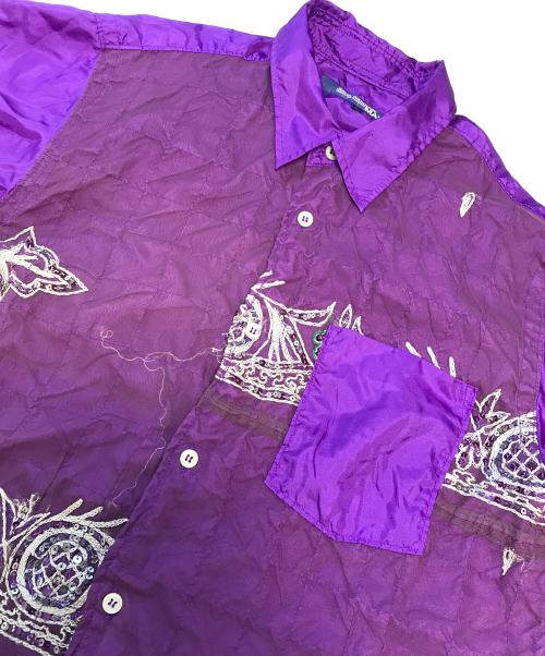 COMME des GARCONS JUNYA WATANABE MAN（コム デ ギャルソン ジュンヤ ワタナベ マン）COMME des GARCONS JUNYA WATANABE MAN (コム デ ギャルソン ジュンヤ ワタナベ マン) 00’s 刺繍スパンコールシャツ パープル サイズ:Mの古着・服飾アイテム