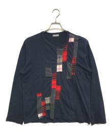 COMME des GARCONS HOMME（コムデギャルソン オム）の古着「00’s 縮絨パッチワークL/Sカットソー」｜ネイビー
