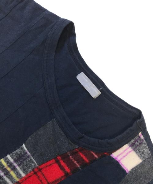 COMME des GARCONS HOMME（コムデギャルソン オム）COMME des GARCONS HOMME (コムデギャルソン オム) 00’s 縮絨パッチワークL/Sカットソー ネイビー サイズ:表記なしの古着・服飾アイテム