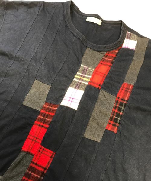 COMME des GARCONS HOMME（コムデギャルソン オム）COMME des GARCONS HOMME (コムデギャルソン オム) 00’s 縮絨パッチワークL/Sカットソー ネイビー サイズ:表記なしの古着・服飾アイテム