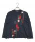 COMME des GARCONS HOMME（コムデギャルソン オム）の古着「00’s 縮絨パッチワークL/Sカットソー」｜ネイビー