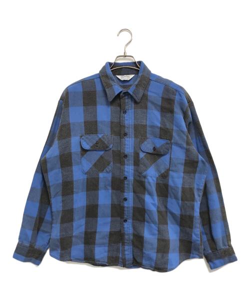 FIVE BROTHER（ファイブブラザー）FIVE BROTHER (ファイブブラザー) チェックネルシャツ ブルー×ブラック サイズ:XLの古着・服飾アイテム