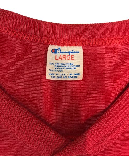 Champion（チャンピオン）Champion (チャンピオン) 80sフットボールTシャツ レッド サイズ:Lの古着・服飾アイテム