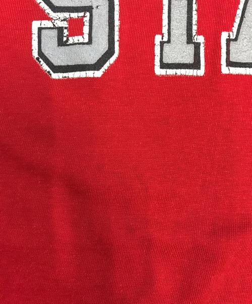 Champion（チャンピオン）Champion (チャンピオン) 80sフットボールTシャツ レッド サイズ:Lの古着・服飾アイテム