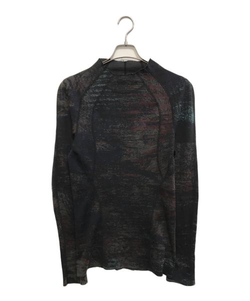 JULIUS（ユリウス）JULIUS (ユリウス) GRAPHICAL JACQUARD KNIT KNIT LONG SLEEVE T-SHIRTS ブラック サイズ:2の古着・服飾アイテム