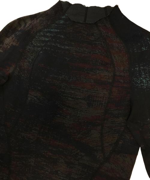 JULIUS（ユリウス）JULIUS (ユリウス) GRAPHICAL JACQUARD KNIT KNIT LONG SLEEVE T-SHIRTS ブラック サイズ:2の古着・服飾アイテム