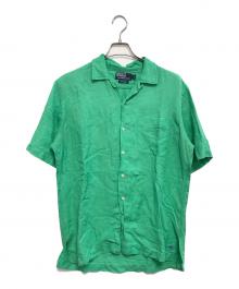 POLO RALPH LAUREN（ポロ・ラルフローレン）の古着「リネンシルクオープンカラーシャツ」｜グリーン