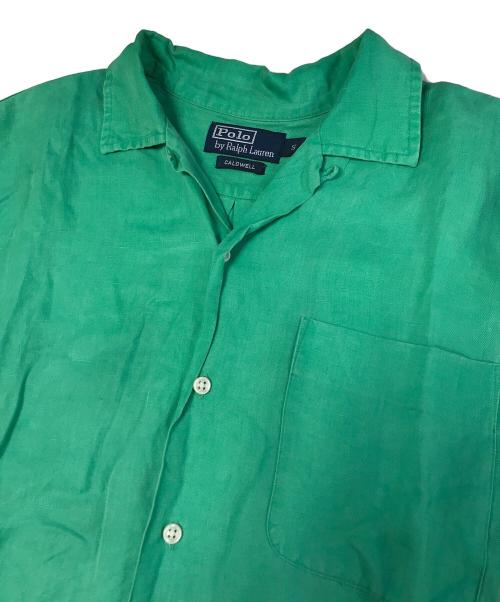 POLO RALPH LAUREN（ポロ・ラルフローレン）POLO RALPH LAUREN (ポロ・ラルフローレン) リネンシルクオープンカラーシャツ グリーン サイズ:Sの古着・服飾アイテム
