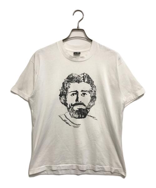 FRUIT OF THE LOOM（フルーツオブザルーム）FRUIT OF THE LOOM (フルーツオブザルーム) 90s JOE CASTILLO(ジョー・カスティーヨ)　キリストプリントアートTシャツ ホワイト サイズ:Lの古着・服飾アイテム