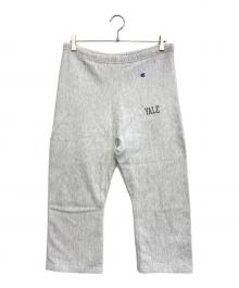 Champion（チャンピオン）の古着「染込みプリント リバースウィーブパンツ」｜グレー