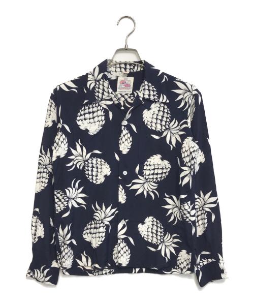 Duke Kahanamoku（デュークカハナモク）Duke Kahanamoku (デュークカハナモク) アロハシャツ ネイビー サイズ:XSの古着・服飾アイテム