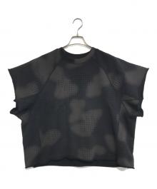 DINGYUN ZHANG（ディンユン・チャン）の古着「GRID CAMO PANELLED T-SHIRT」｜ブラック