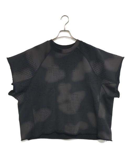 DINGYUN ZHANG（ディンユン・チャン）DINGYUN ZHANG (ディンユン・チャン) GRID CAMO PANELLED T-SHIRT ブラック サイズ:Sの古着・服飾アイテム