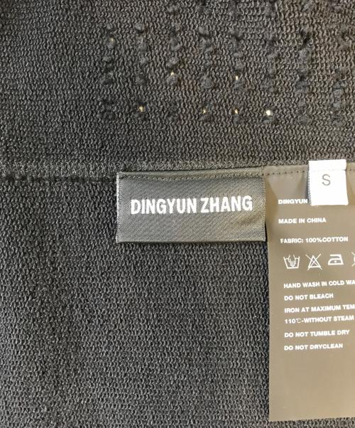 DINGYUN ZHANG（ディンユン・チャン）DINGYUN ZHANG (ディンユン・チャン) GRID CAMO PANELLED T-SHIRT ブラック サイズ:Sの古着・服飾アイテム