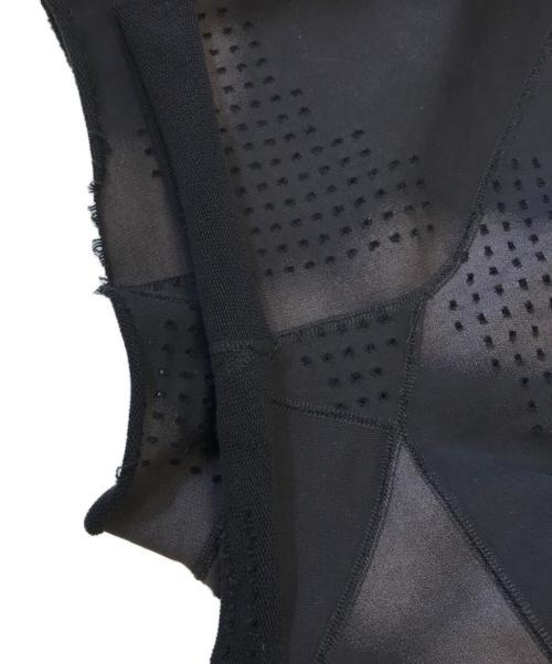 DINGYUN ZHANG（ディンユン・チャン）DINGYUN ZHANG (ディンユン・チャン) GRID CAMO PANELLED T-SHIRT ブラック サイズ:Sの古着・服飾アイテム