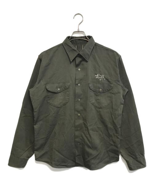VINTAGE（ヴィンテージ）VINTAGE (ヴィンテージ) フラップボタンシャツ カーキ サイズ:表記なしの古着・服飾アイテム