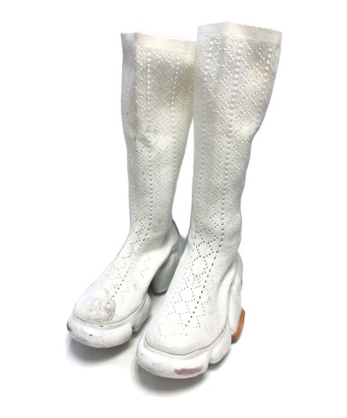 grounds（グラウンズ）grounds (グラウンズ) MOOPIE LACE LONG ホワイト サイズ:EU38/US7/UK4.5/CM24の古着・服飾アイテム