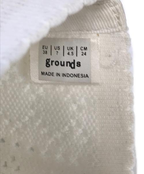 grounds（グラウンズ）grounds (グラウンズ) MOOPIE LACE LONG ホワイト サイズ:EU38/US7/UK4.5/CM24の古着・服飾アイテム