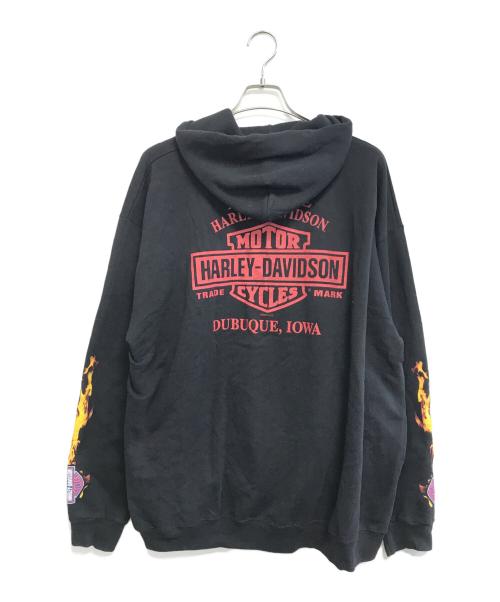 HARLEY-DAVIDSON（ハーレーダビッドソン）HARLEY-DAVIDSON (ハーレーダビッドソン) 10’s ジップパーカー ブラック サイズ:XLの古着・服飾アイテム