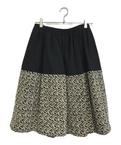 COMME des GARCONS（コムデギャルソン）COMME des GARCONS (コムデギャルソン) 80's ツイード切替スカート ブラック サイズ:Mの古着・服飾アイテム