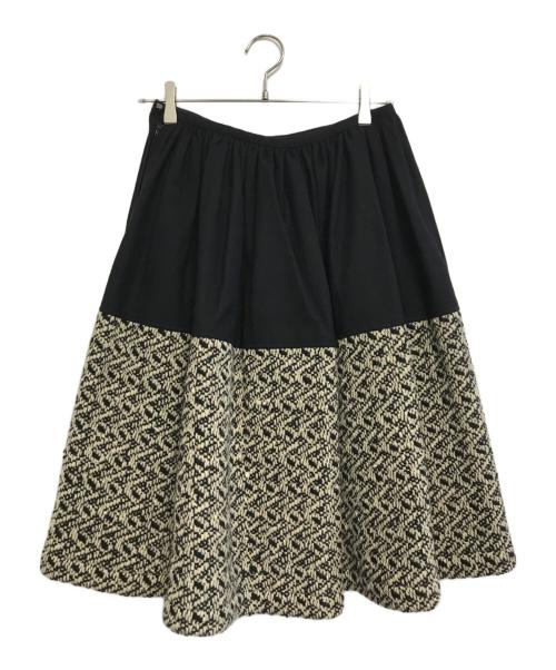 COMME des GARCONS（コムデギャルソン）COMME des GARCONS (コムデギャルソン) 80's ツイード切替スカート ブラック サイズ:Mの古着・服飾アイテム