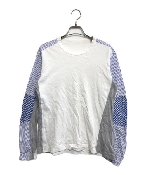COMME des GARCONS SHIRT（コムデギャルソンシャツ）COMME des GARCONS SHIRT (コムデギャルソンシャツ) パッチワークL/Sカットソー ホワイト サイズ:表記なしの古着・服飾アイテム