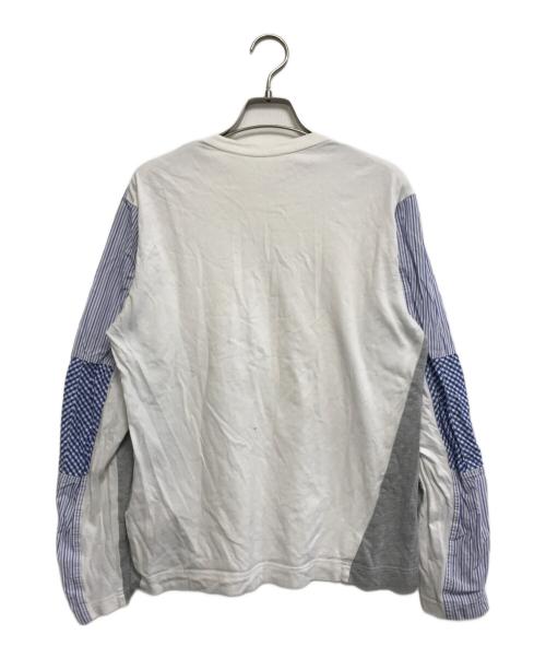 COMME des GARCONS SHIRT（コムデギャルソンシャツ）COMME des GARCONS SHIRT (コムデギャルソンシャツ) パッチワークL/Sカットソー ホワイト サイズ:表記なしの古着・服飾アイテム