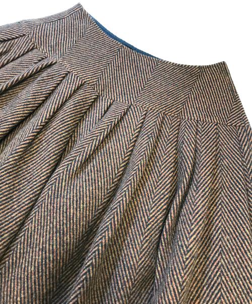 Jean Paul GAULTIER（ジャンポールゴルチェ）Jean Paul GAULTIER (ジャンポールゴルチェ) ウールスカート ブラウン サイズ:9号の古着・服飾アイテム