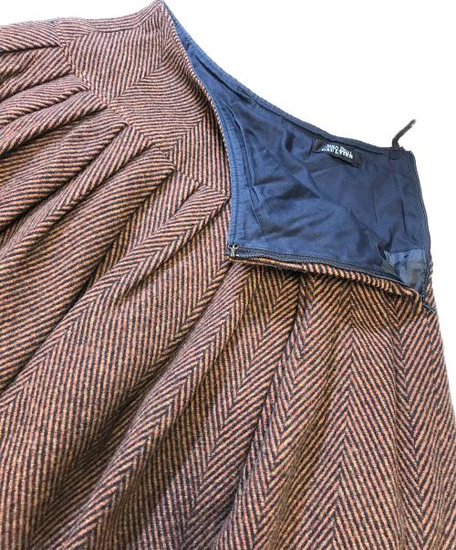 Jean Paul GAULTIER（ジャンポールゴルチェ）Jean Paul GAULTIER (ジャンポールゴルチェ) ウールスカート ブラウン サイズ:9号の古着・服飾アイテム