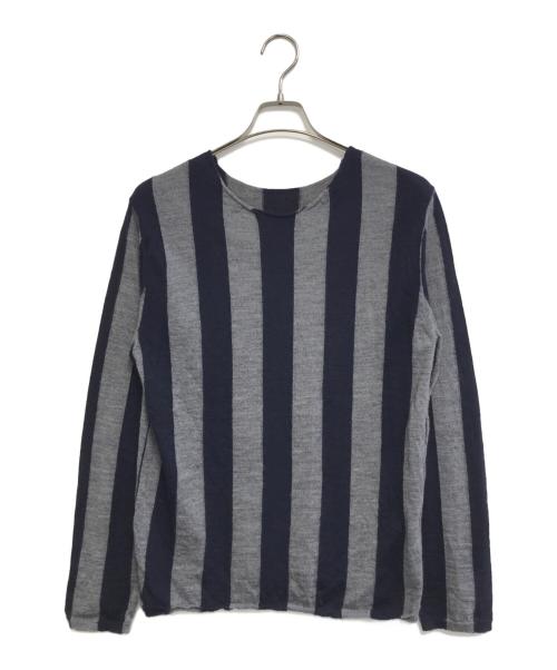 COMME des GARCONS SHIRT（コムデギャルソンシャツ）COMME des GARCONS SHIRT (コムデギャルソンシャツ) ストライプニット ネイビー サイズ:表記なしの古着・服飾アイテム