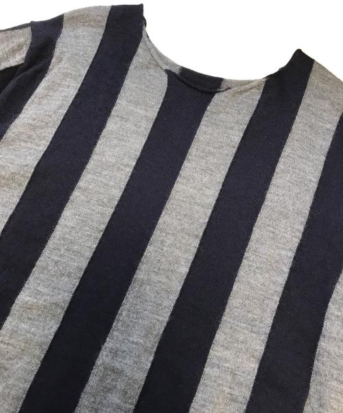 COMME des GARCONS SHIRT（コムデギャルソンシャツ）COMME des GARCONS SHIRT (コムデギャルソンシャツ) ストライプニット ネイビー サイズ:表記なしの古着・服飾アイテム