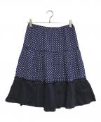 tricot COMME des GARCONSトリココムデギャルソン）の古着「切替ドットスカート」｜ネイビー