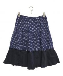tricot COMME des GARCONS（トリココムデギャルソン）の古着「切替ドットスカート」｜ネイビー