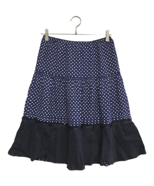 tricot COMME des GARCONS（トリココムデギャルソン）tricot COMME des GARCONS (トリココムデギャルソン) 切替ドットスカート ネイビー サイズ:Mの古着・服飾アイテム