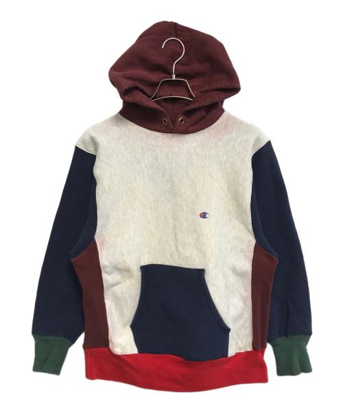 Champion（チャンピオン）Champion (チャンピオン) 90sクレイジーパターンリバースウィーブパーカー マルチカラー サイズ:Lの古着・服飾アイテム