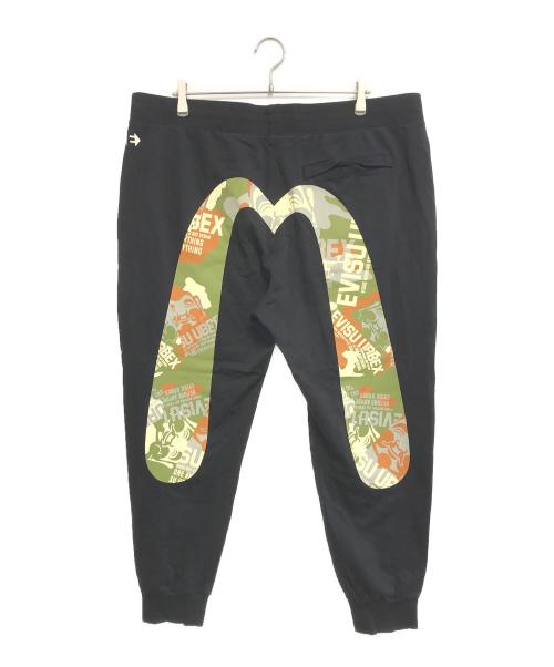 EVISU（エヴィス）EVISU (エヴィス) カモフラカモメプリントスウェットパンツ ブラック サイズ:XXLの古着・服飾アイテム